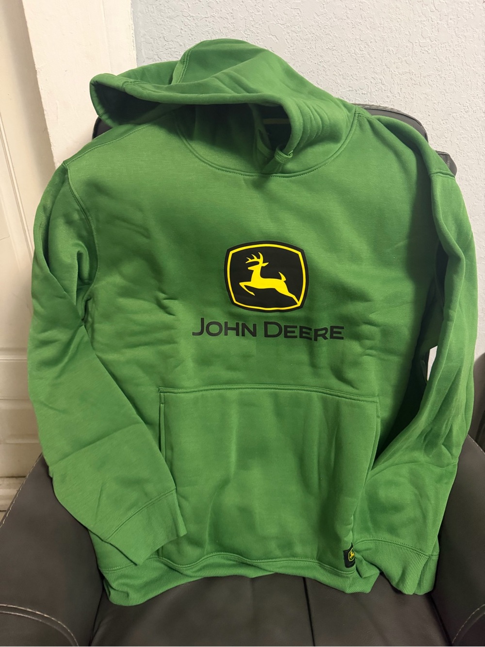 John Deere Green Pullover Hoodie with Yellow Logo